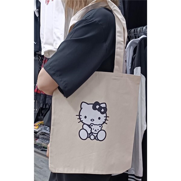Hello Kitty Baskılı Bez çanta