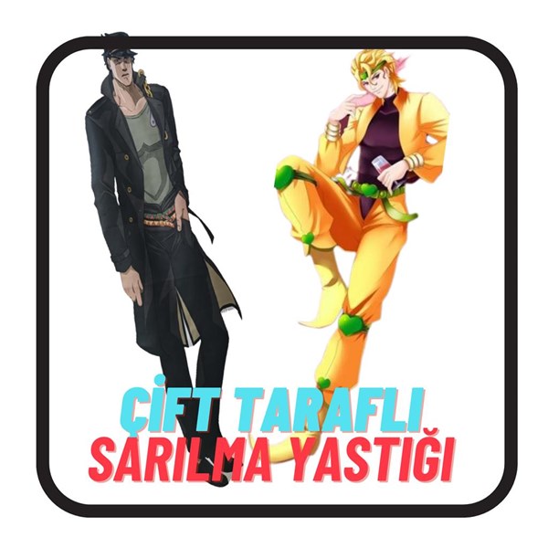 Jojo Jotaro& Dio Çİft Taraflı Sarılma Yastık KIlıfı