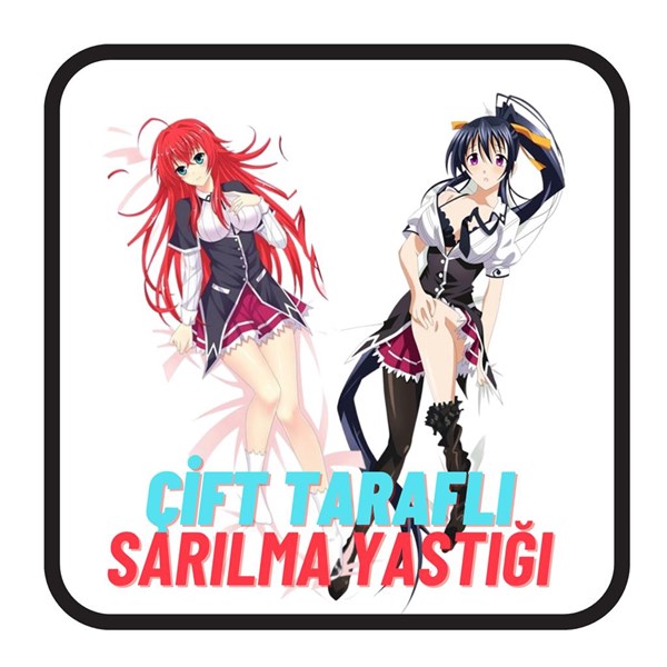 High Scholl Xd Rias&Akeno Çİft Taraflı Sarılma Yastık KIlıfı