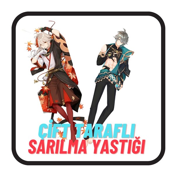 Genshin Impact Kazuha&Ahaitham Çİft Taraflı Sarılma Yastık KIlıfı