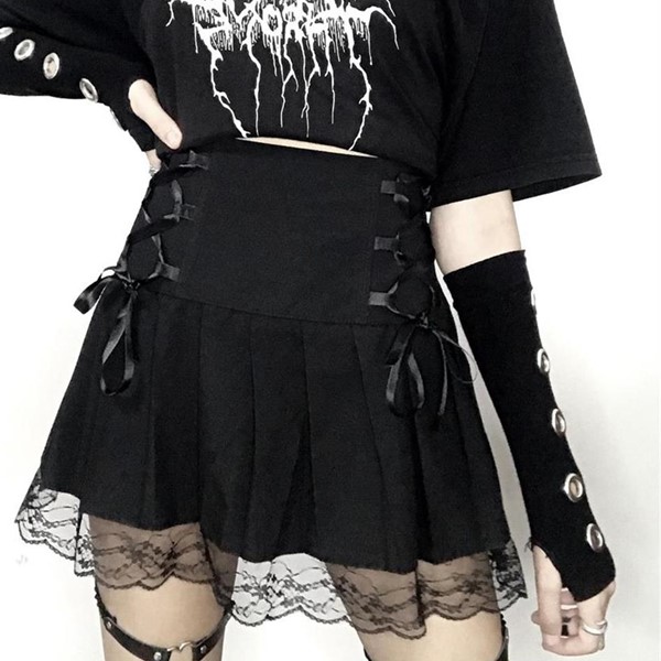 Harajuku Style Dantelli Etek