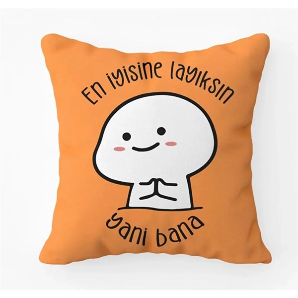 'En iyisine Layıksın' Mini Kare yastık