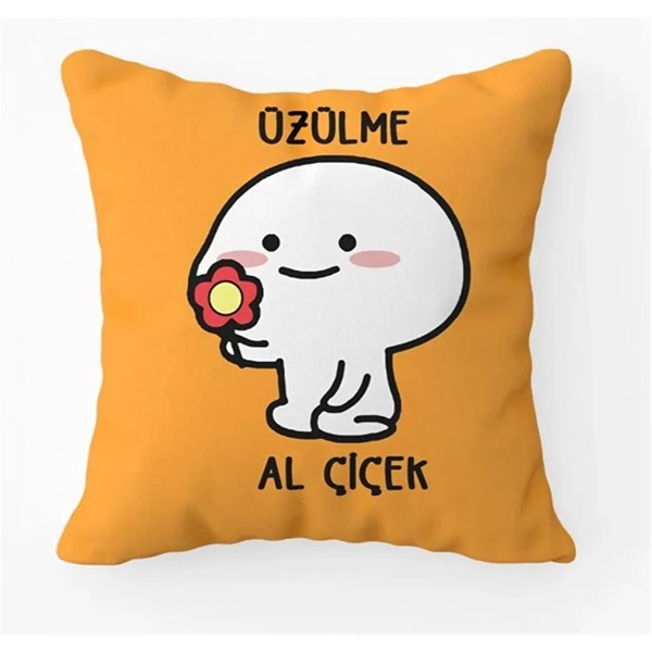 'Üzülme Al Çiçek' Mini Kare Yastık