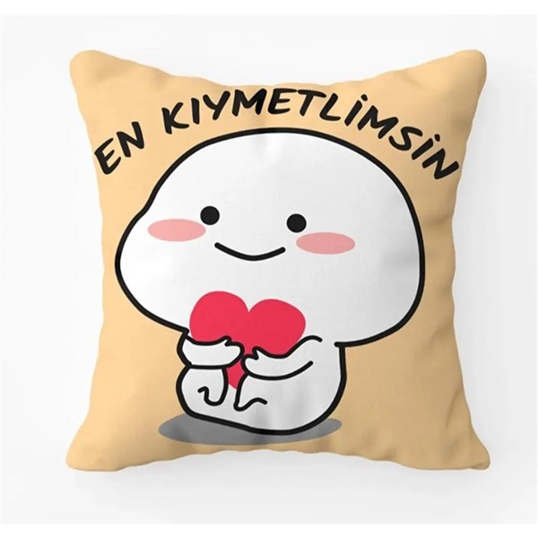 'En Kıymetlimsin' Mini Kare Yastık